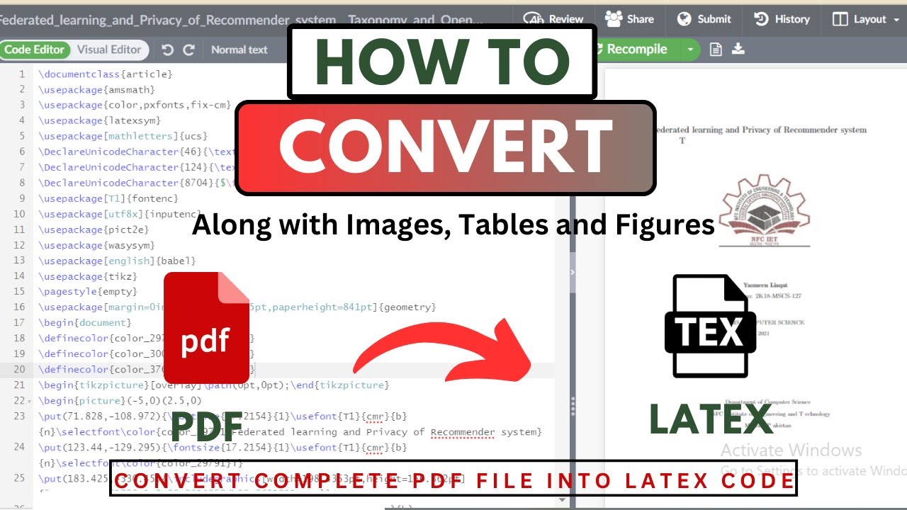 Как преобразовать PDF-файл в код LATEX | Преобразование PDF в TeX
