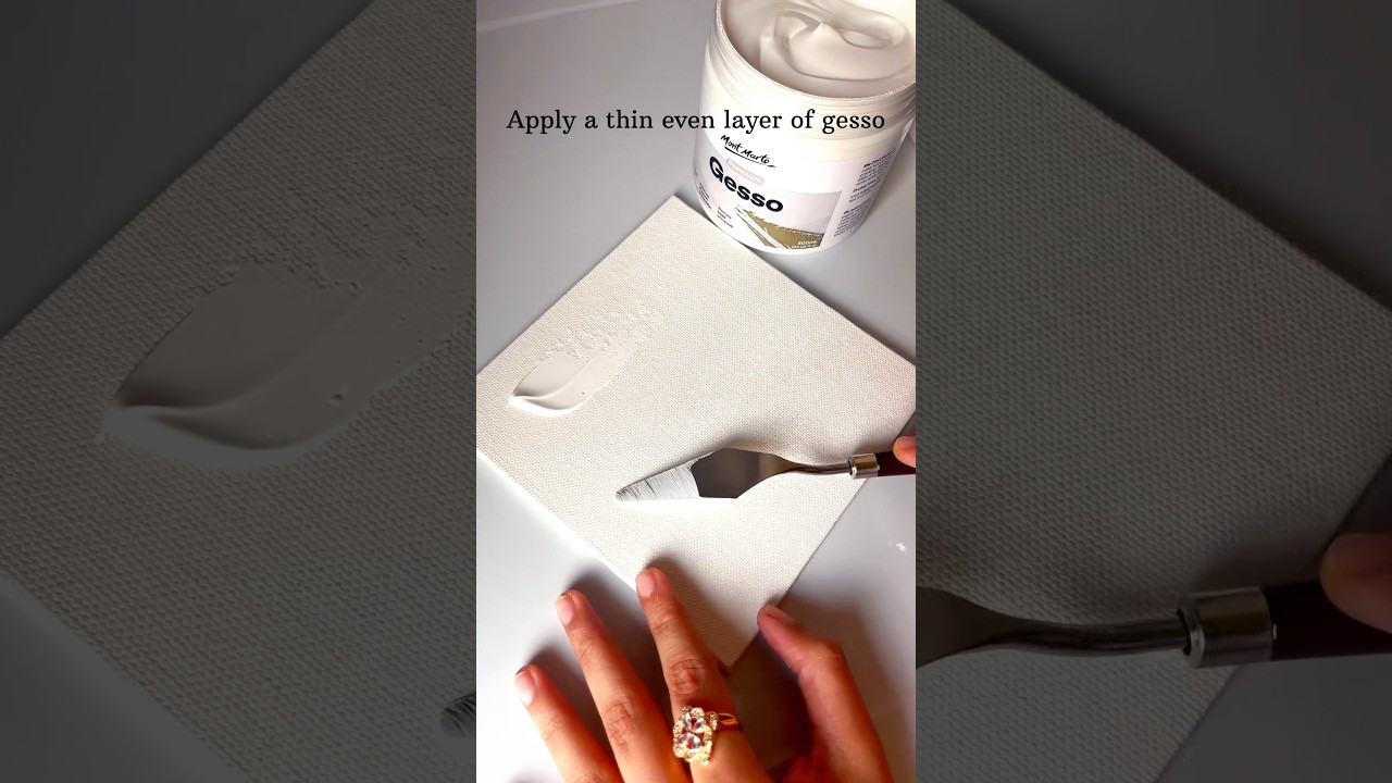 Step 1 for painting with acrylic paint #gesso #art #painting #canvasprep