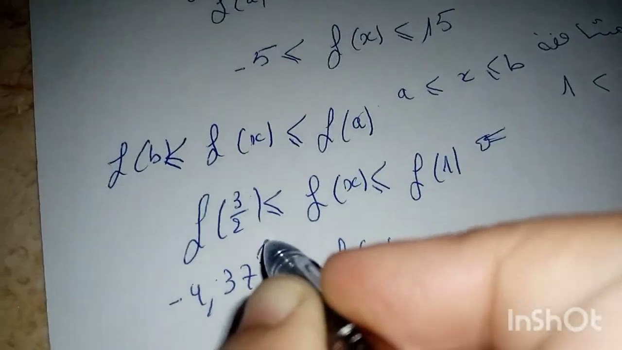 تطبيقات الاشتقاقية 2 : حصر دالة رياضيات سنة ثانية ثانوي