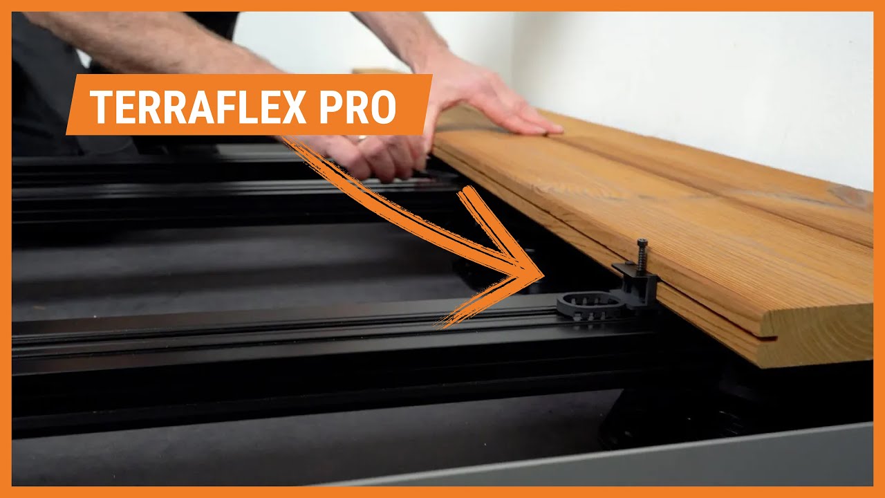 Verlegung von Dielen mit Terraflex Pro auf einer Alu-Unterkonstruktion | Montage