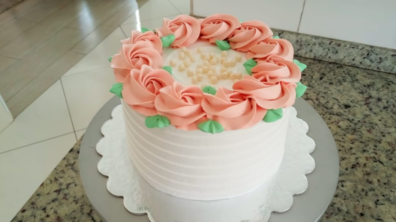 BOLO FEMININO SALMÃO | Confeitando com Lucas