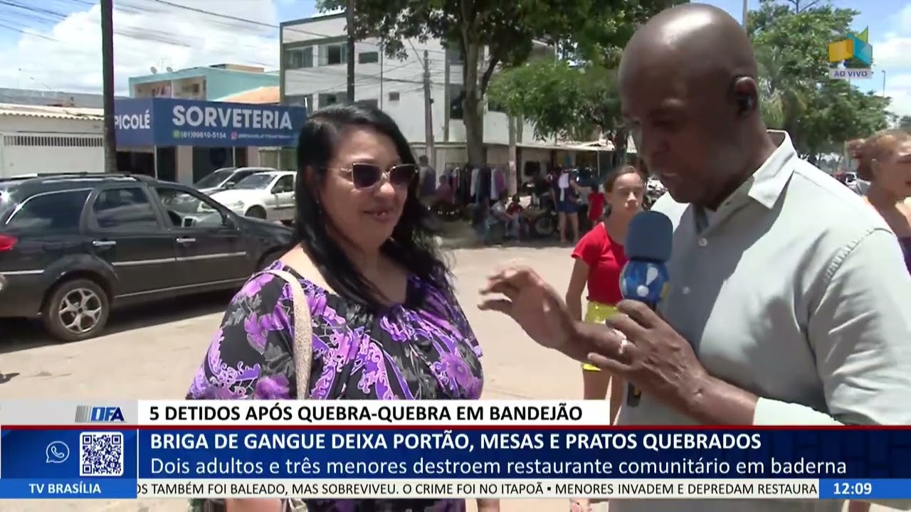 DF ALERTA - Briga de gangue deixa portão, mesas e pratos quebrados