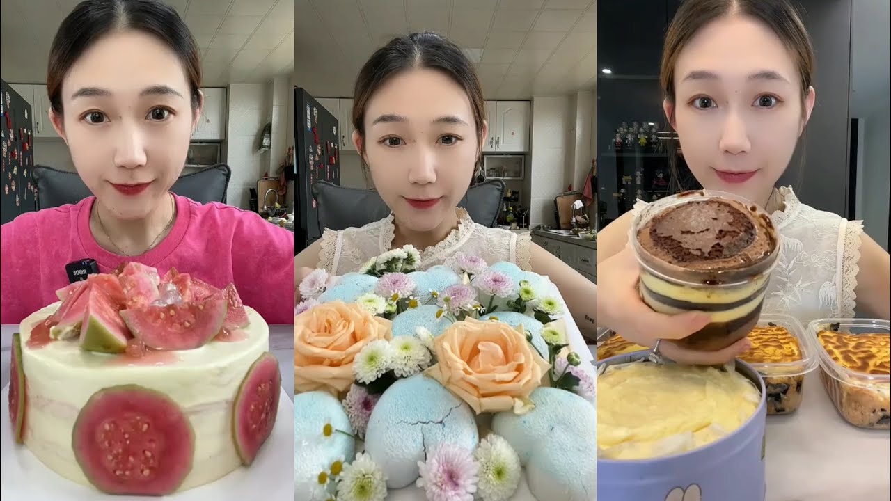 ASMR 🌸 Flower Mousse Cake, Chocolate Caramel  & Guava Cake | Soft & Satisfying Eating Sounds #asmr