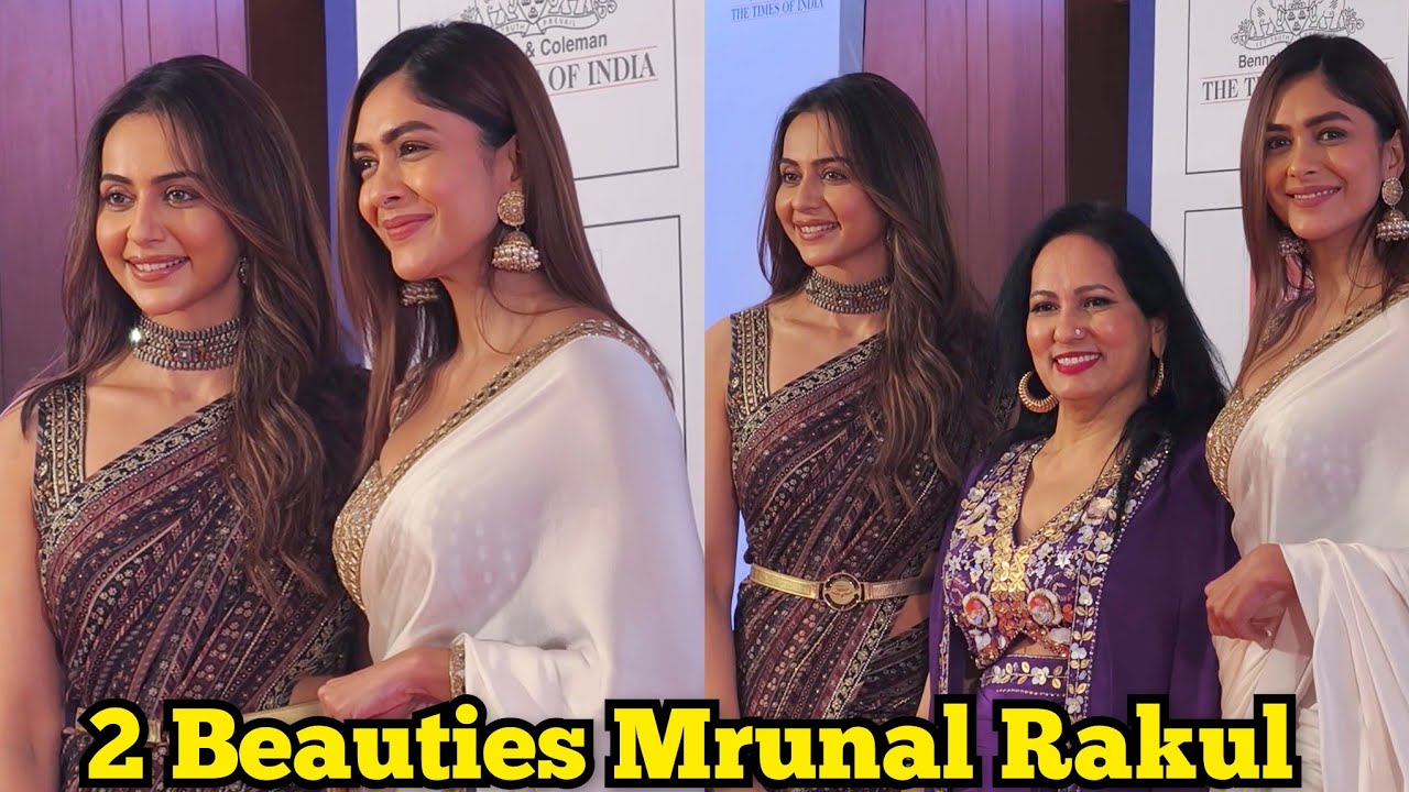 2 Beauties Mrunal Thakur with Rakul Preet Singh Together | Mrunal Thakur Looking Pretty in White 
