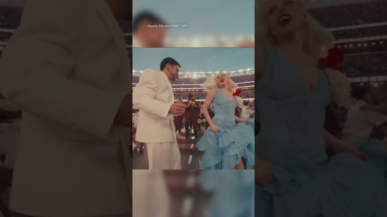 Bad Bunny & Lady Gaga at the Super Bowl halftime show? We like it like that. (Apple Music/NBC/NFL)