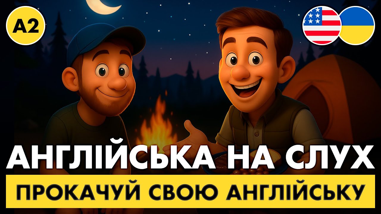 Вивчайте англійську через історії || Англійська на слух || 🏕️ The Lazy Camper (A2)