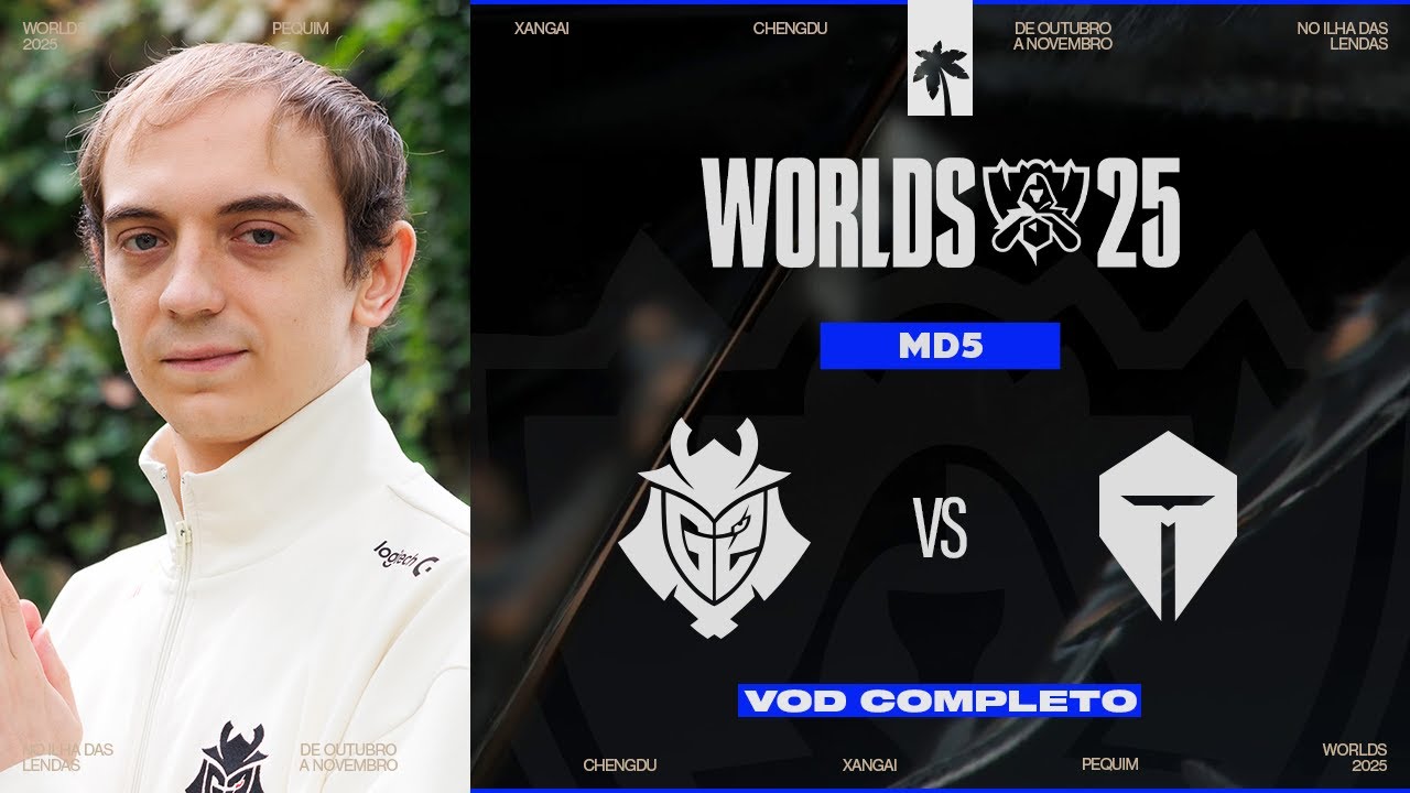 Live completa: TES x G2 | Worlds 2025 - Quartas de final | ILHA DAS LENDAS