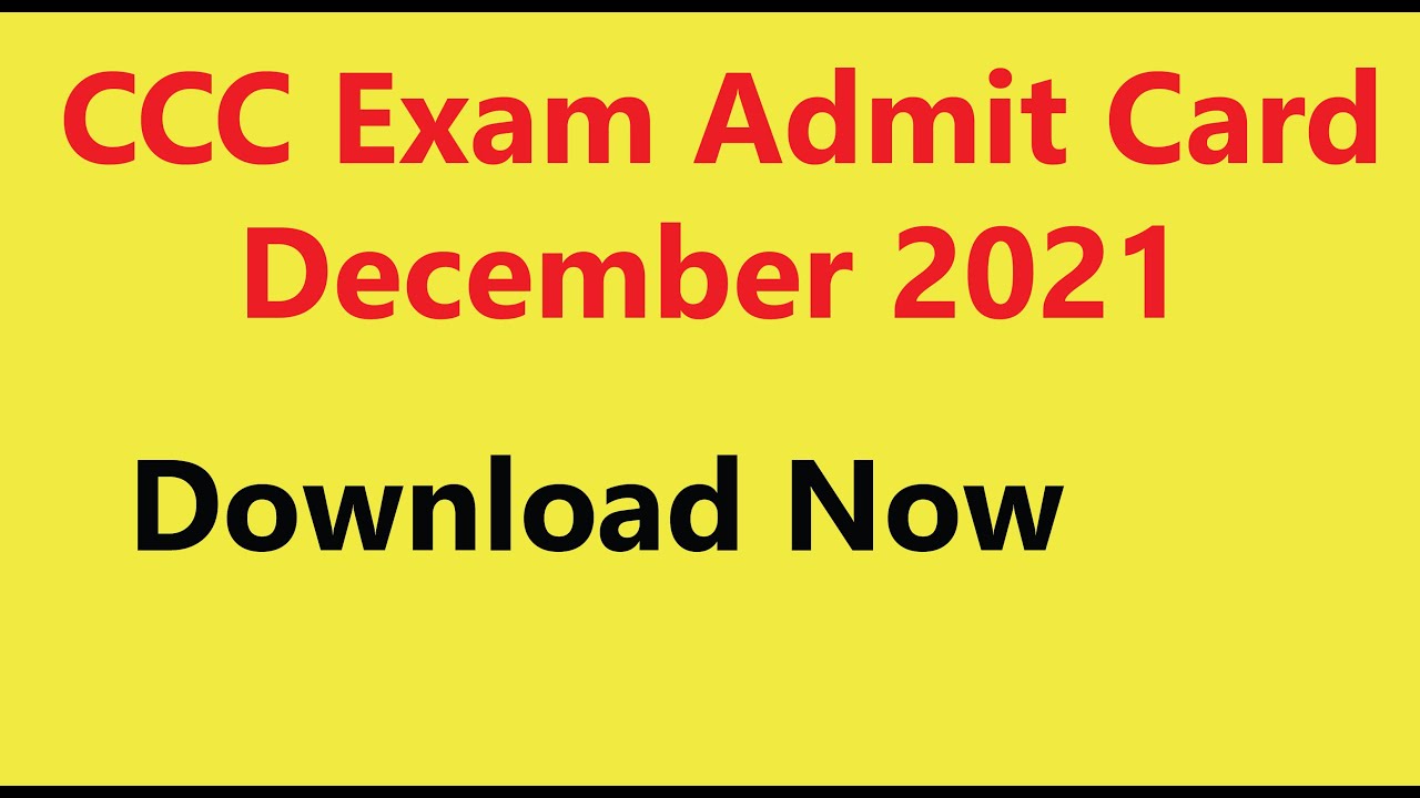 ccc admit card december 2021 | triple c admit card december 2021 | how to download | nielit