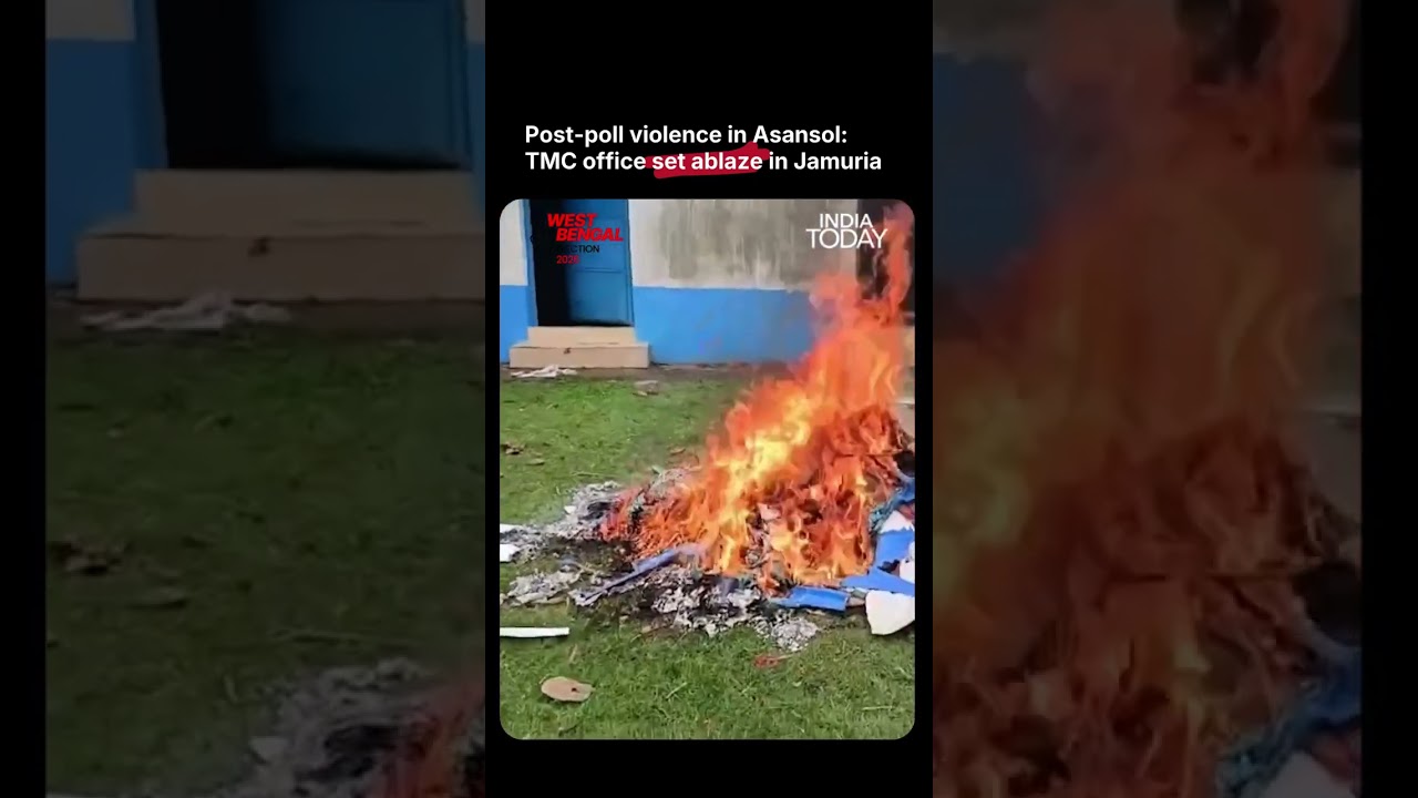Bengal Elections: Post-Poll Violence in Asansol: TMC Office Set Ablaze, Forces Deployed #bjp #bengal