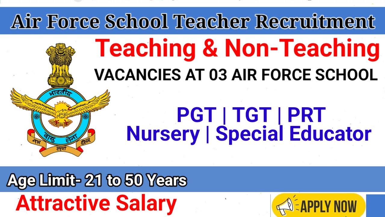 Air Force School Recruitment 2026 | 3 Air Force Schools | PGT TGT PRT Jobs #pgtjob #tgtjobs #prtjobs