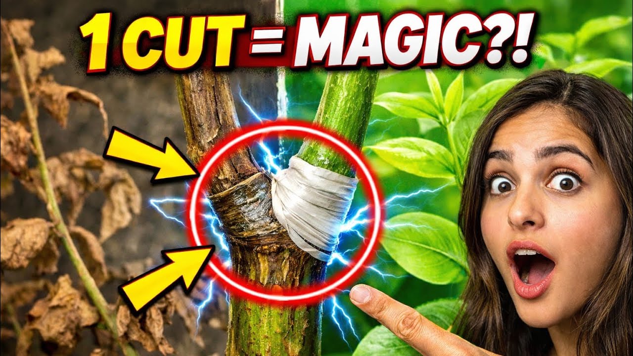 Grafting technique 🌿🌱||1 Cut=Magic ___#grafting #technique #gardening #hacks @ShafikulGarden 