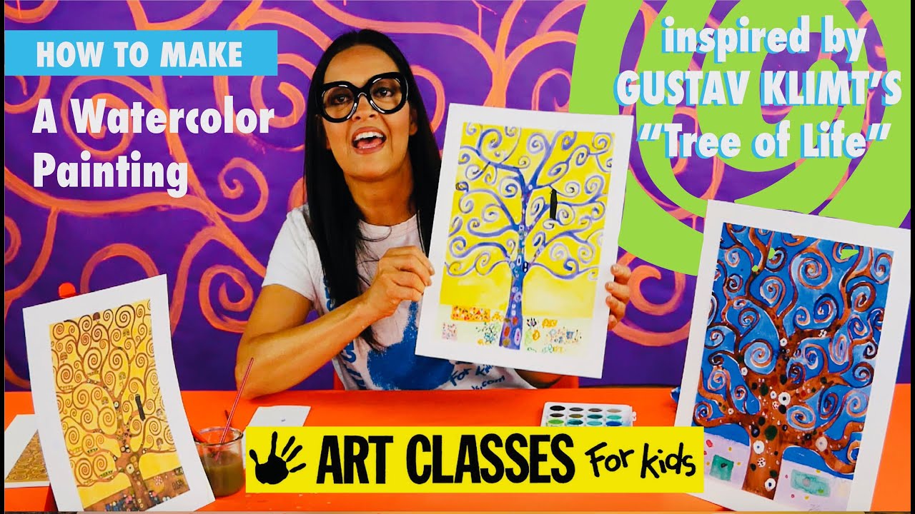 HOW TO MAKE A Watercolor Painting inspired by Gustav Klimt's Tree of Life