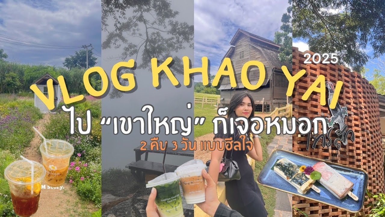 Vlog khao yai เที่ยวเขาใหญ่หน้าฝน 2025 (2 คืน 3 วัน) หมอกหนามาก ฟินสุดๆ ✨🌧️⛰️