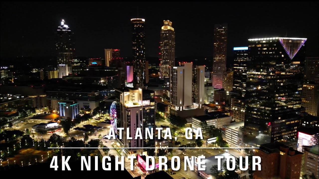 Atlanta, GA USA | 4K 60fps UHD Night Skyline Drone Tour
