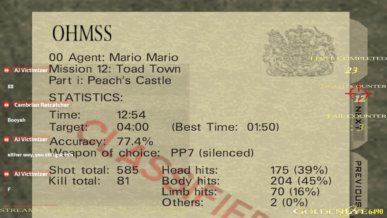 GoldenEye 007 N64: GE With Mario Characters-No Commentary