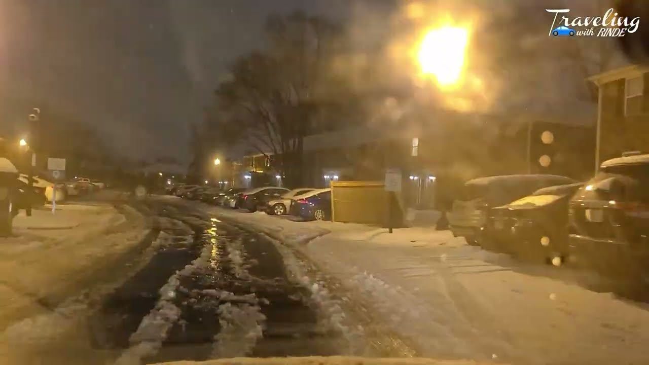 INDIANAPOLIS  SNOW DRIVE WITH RAIN | SLUSHY WINTRY MIX ROAD CHAOS