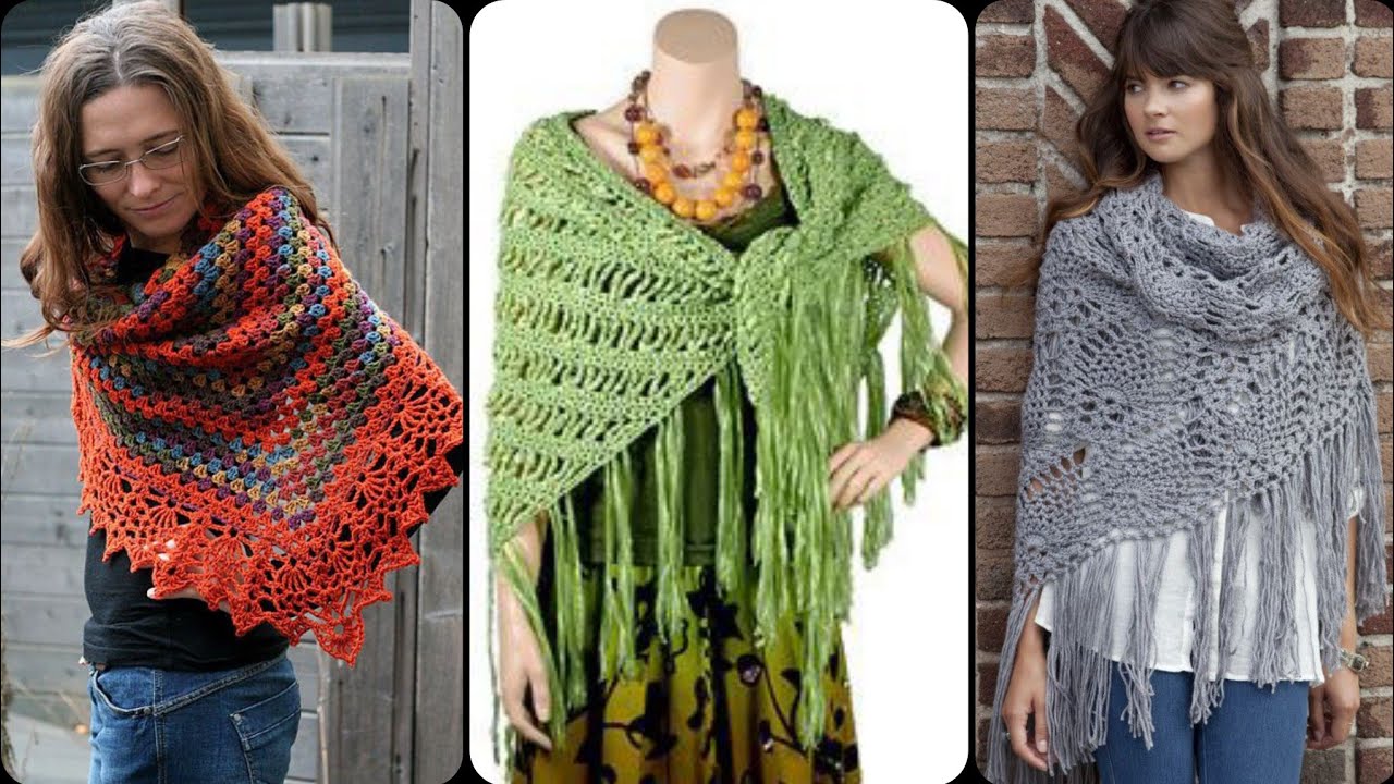 Crochet shawls for a Casual comfy look/Best for all types of dresses