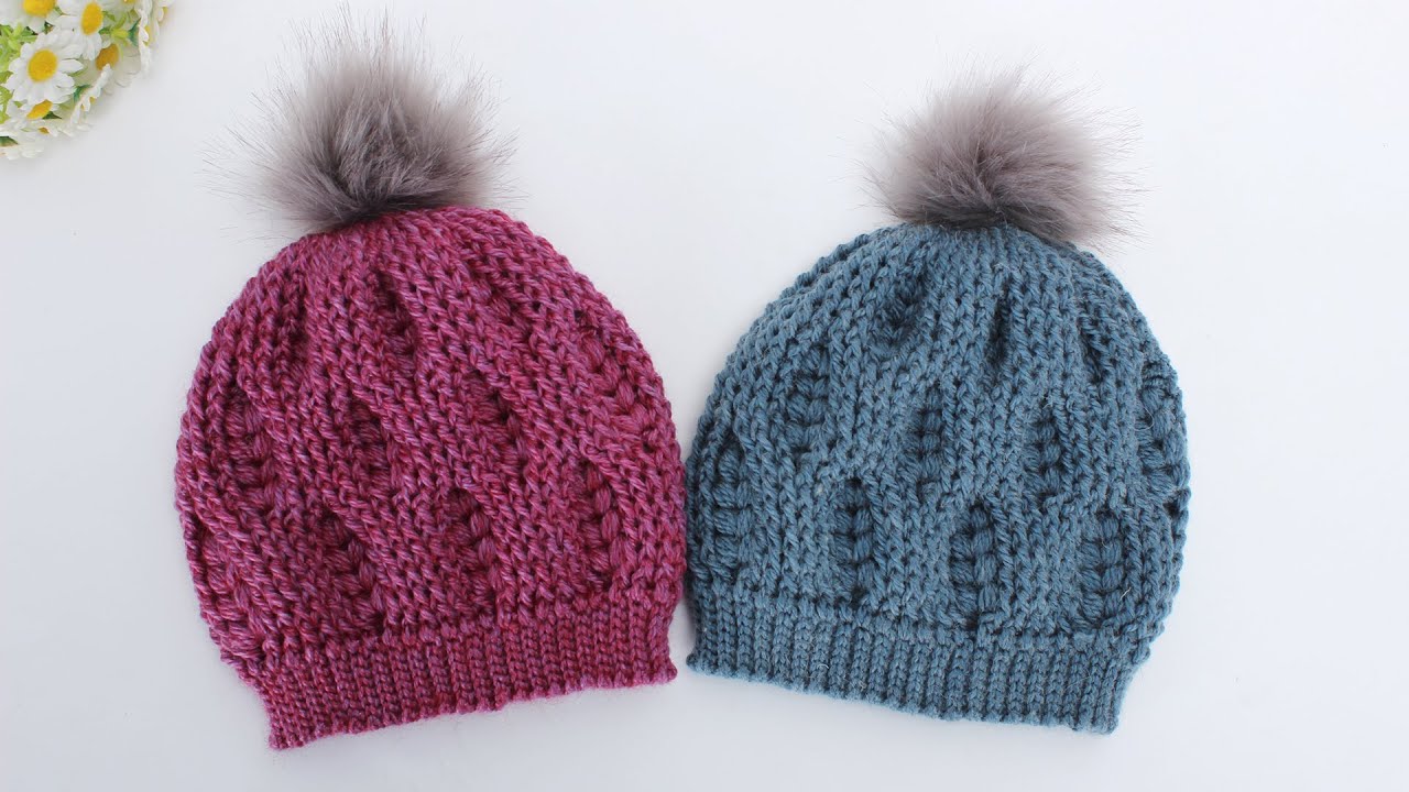 钩针帽子教程 和麦穗一样的花形,非常的好看,线材也很温暖handmade crochet hat