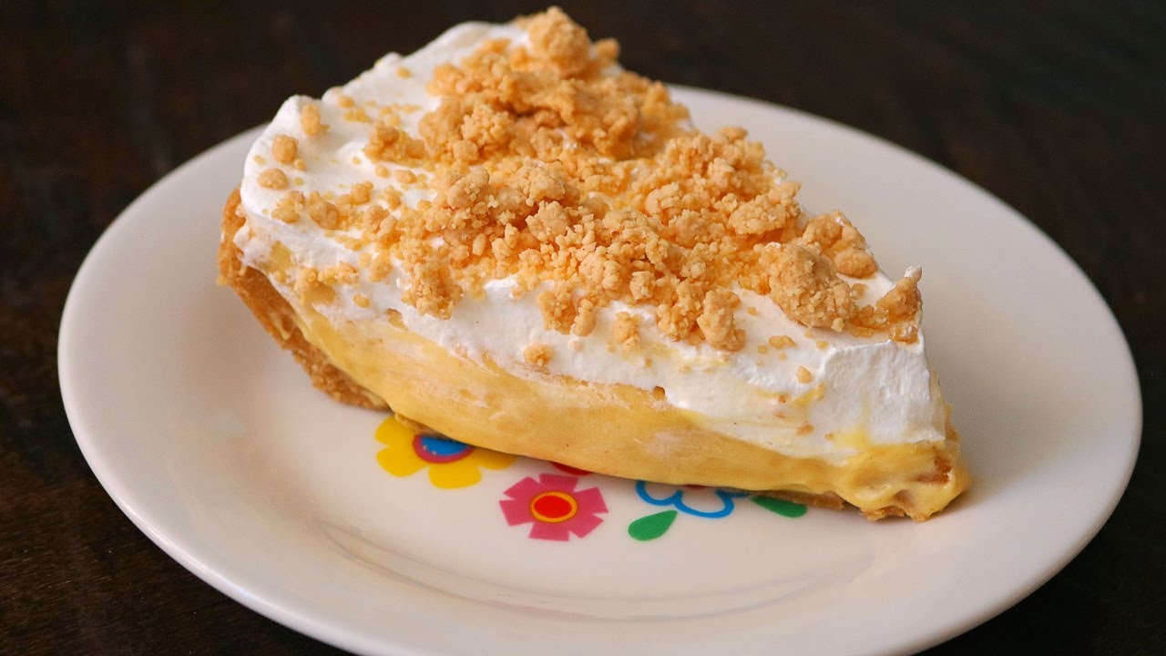 No Bake Peanut Butter Pudding Pie - EASY PEANUT BUTTER PIE Recipe