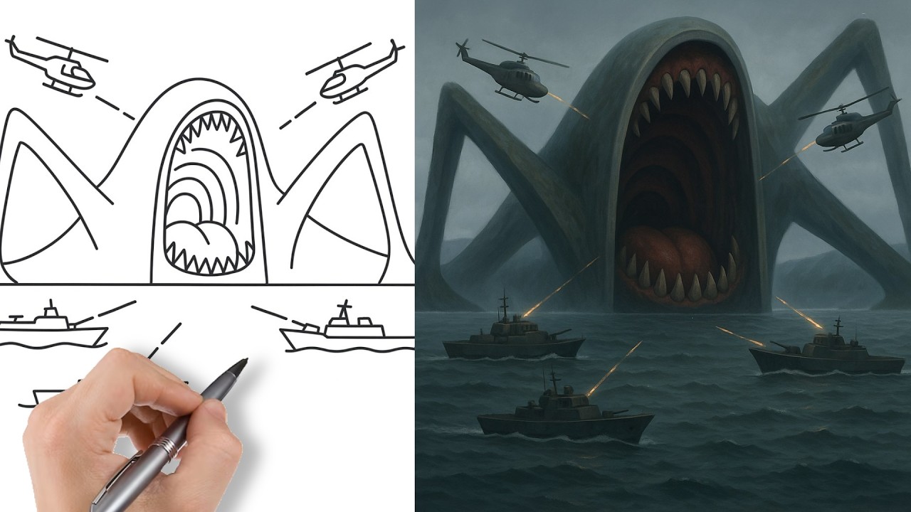 How to draw Giant Sea Eater - step by step Tutorial