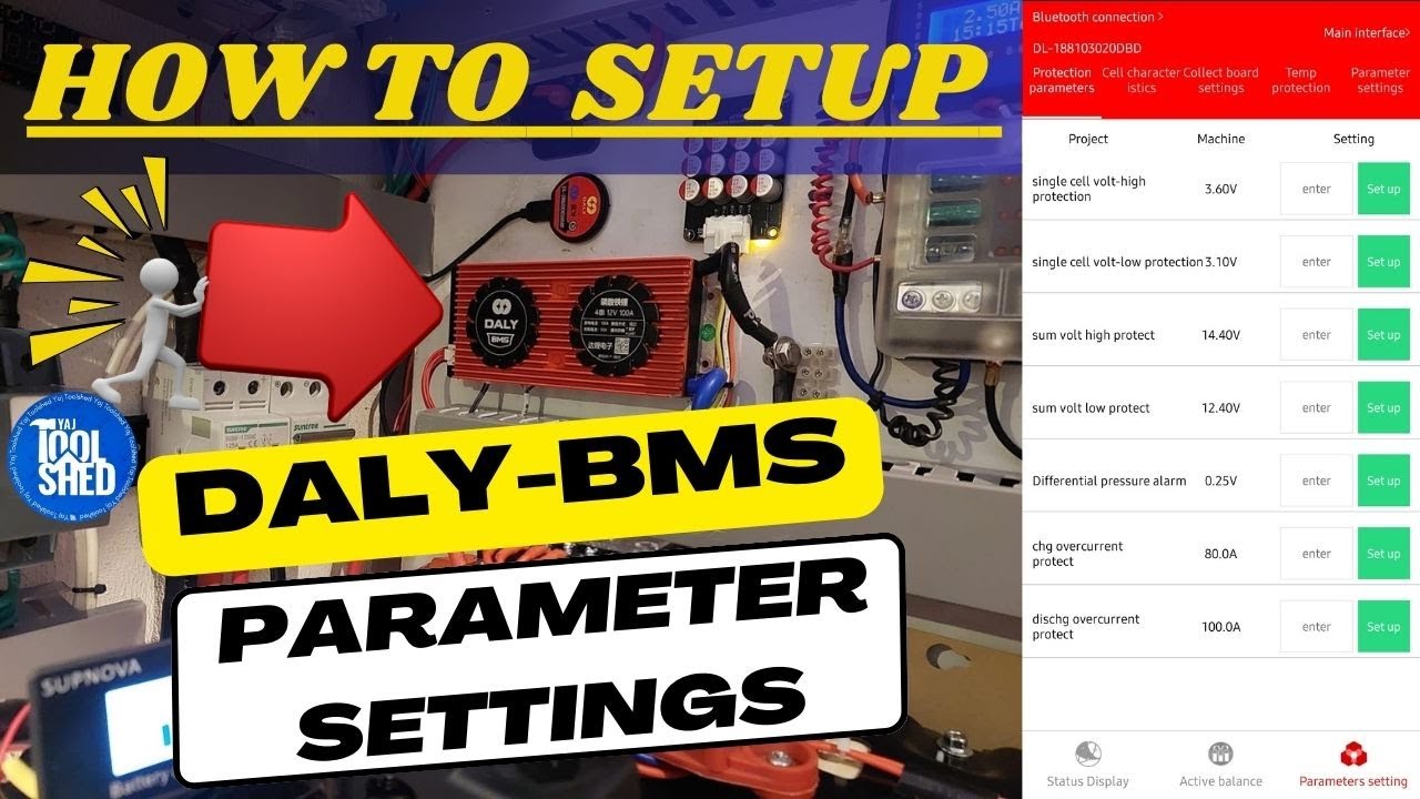 HOW TO SETUP SMART DALY BMS - PARAMETER SETTINGS - (Bluetooth)