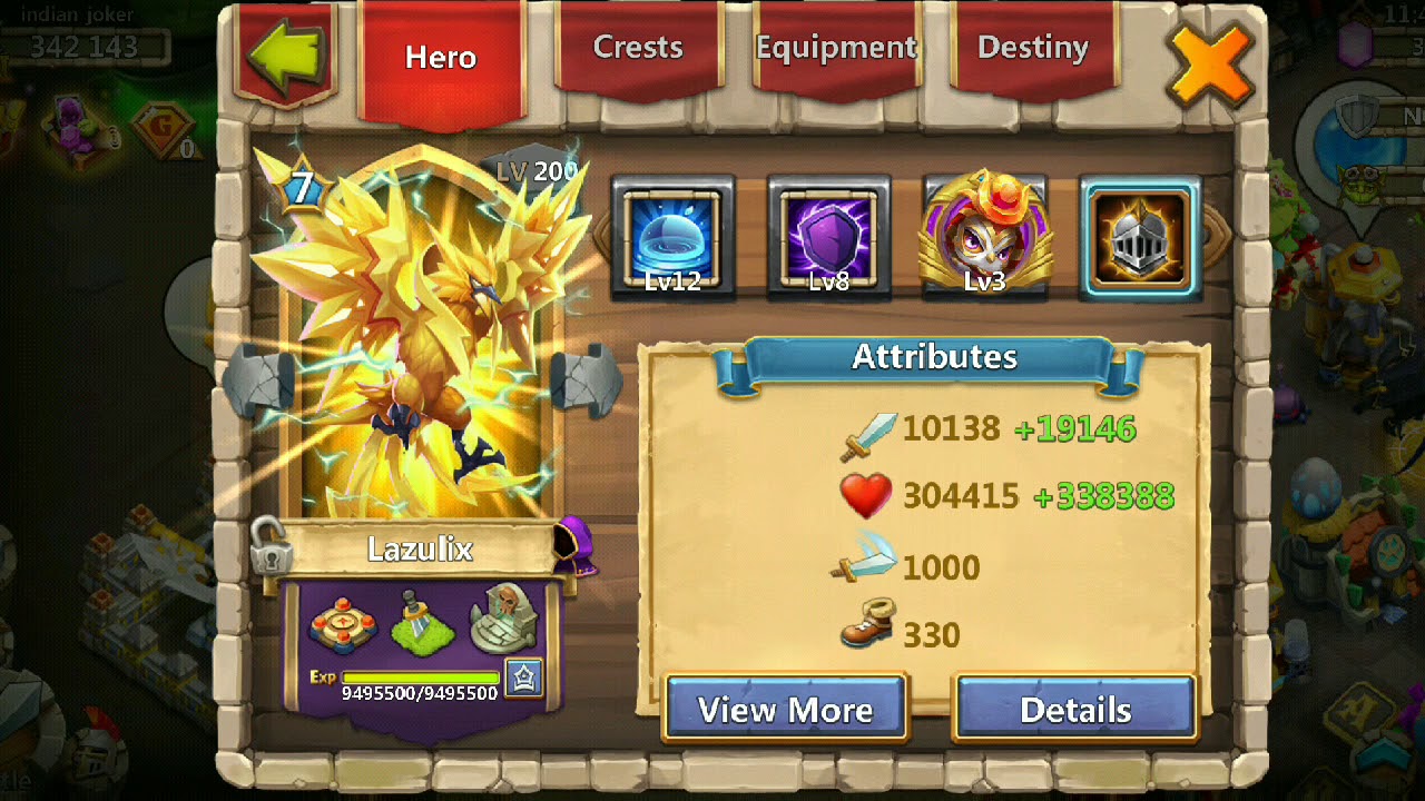 Castle clash lazulix with silent cover talent tests