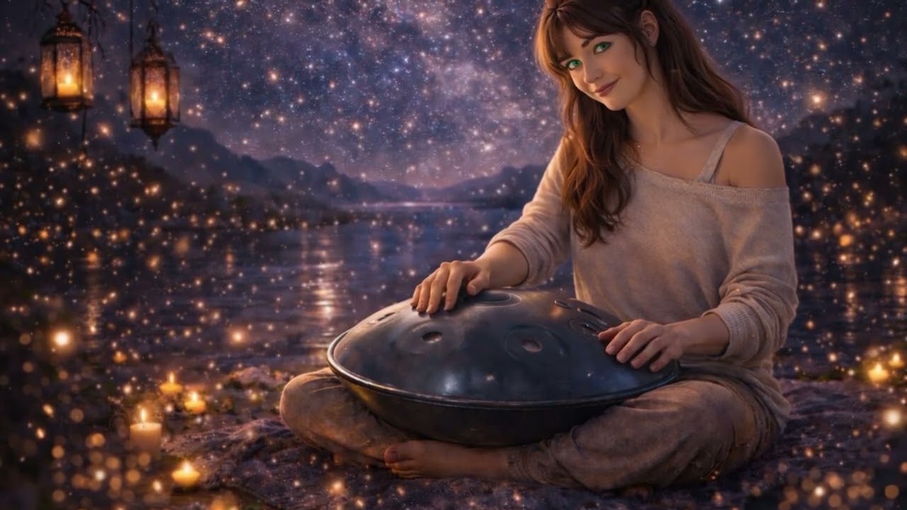 Sparkling Handpan Nights ✨ | Relaxing Lo-Fi Handpan Music | Calm Night Ambience (30 Minutes)