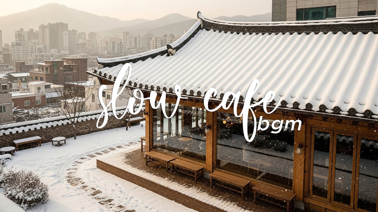 Traditional Korean Pavilion in Heavy Snow | Calm Winter Escape Slow Cafe