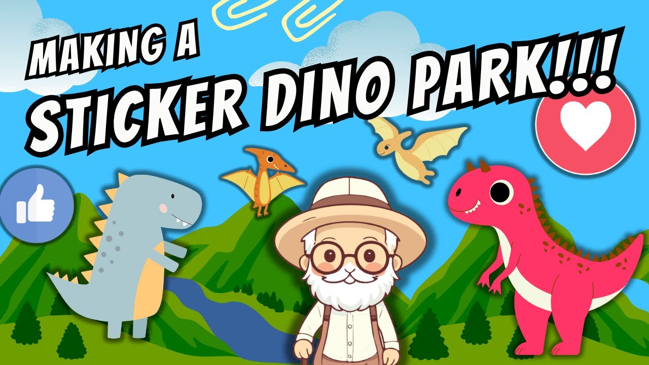 Dino Sticker Adventure! | Create a Dinosaur Scene for Kids 🦖🌋🌿