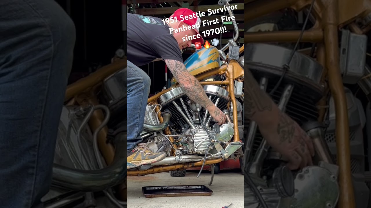 1951 Panhead! First fire in 54 years!!!  #motorcycle #harleydavidson #panhead #chopper