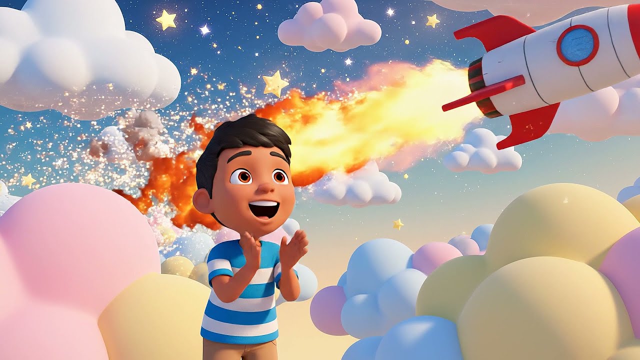 Dos pequeños cohetes de juguete Whoosh Wh | Canciones Infantiles y Rimas para Niños