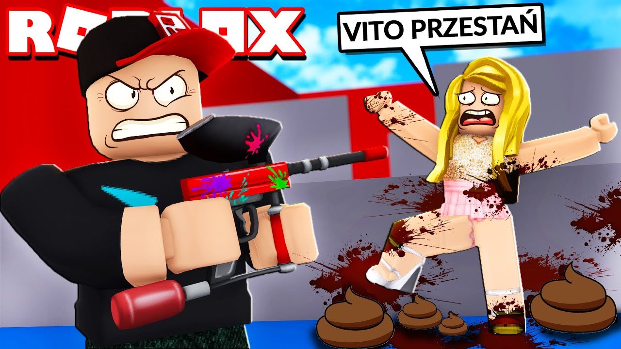 STRZELAM KUPKĄ DO BELLI w Roblox! (Roblox BIG Paintball) | Vito vs Bella