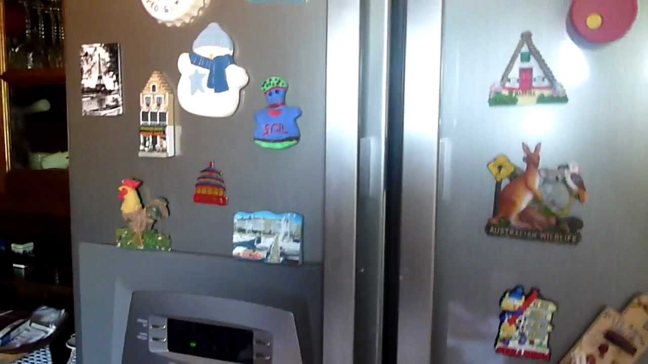 Fridge ice maker in action