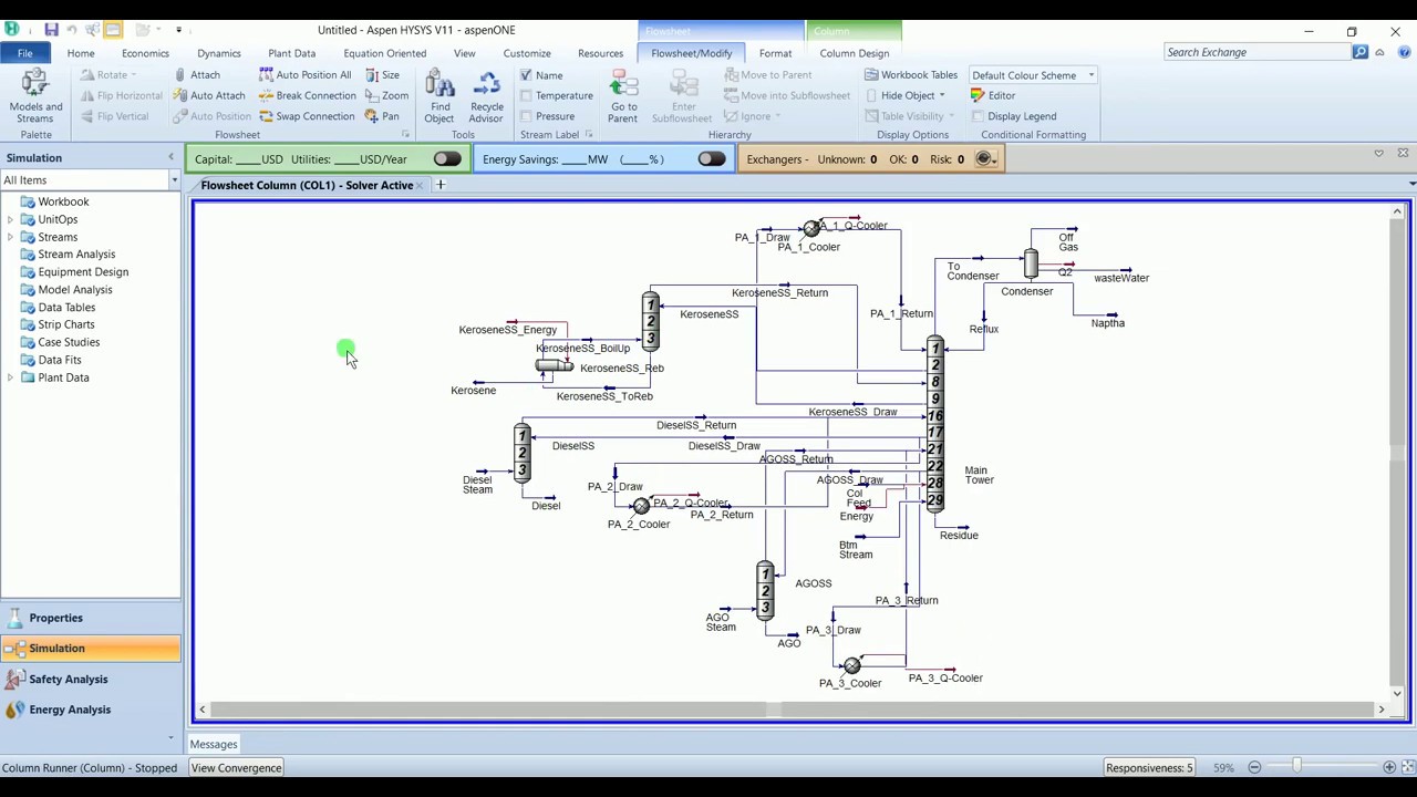 Simulation of Complex Distillation Column || Aspen HYSYS