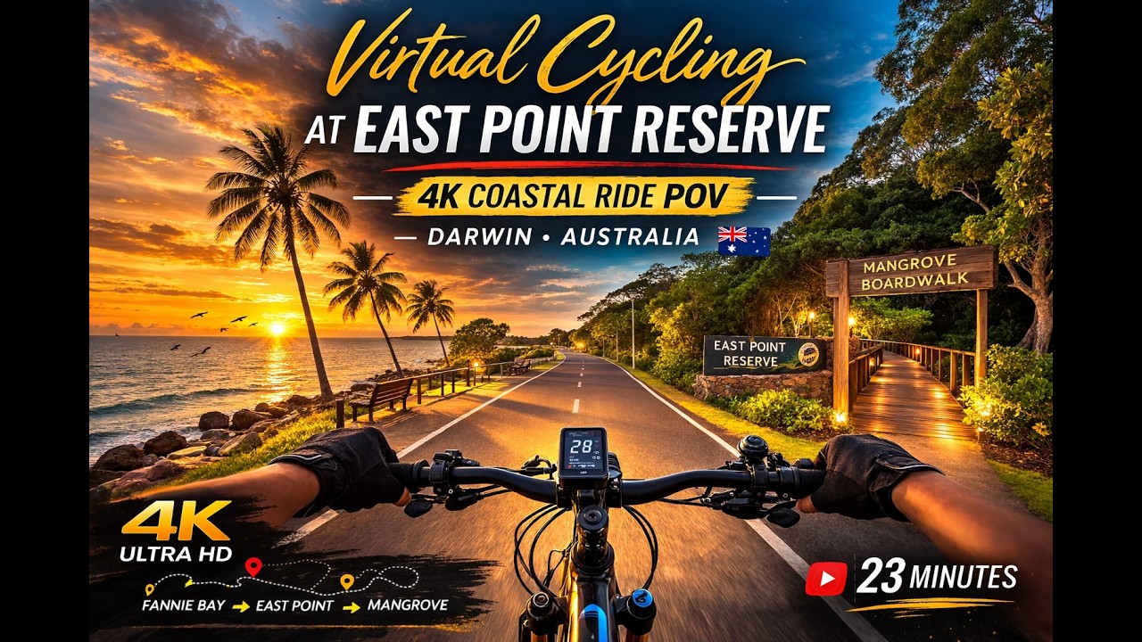 Virtual Cycling at East Point Reserve | 4K Coastal Ride POV – Darwin Australia