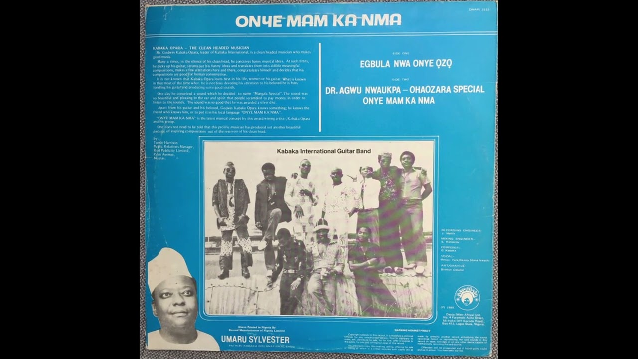 EGBULA NWA ONYE OZO                   KABAKA INTERNATIONAL GUITAR BAND