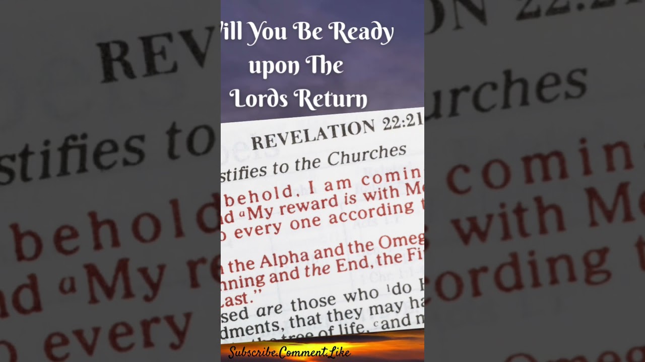 Behold Jesus is soon to Return Are you Ready? 