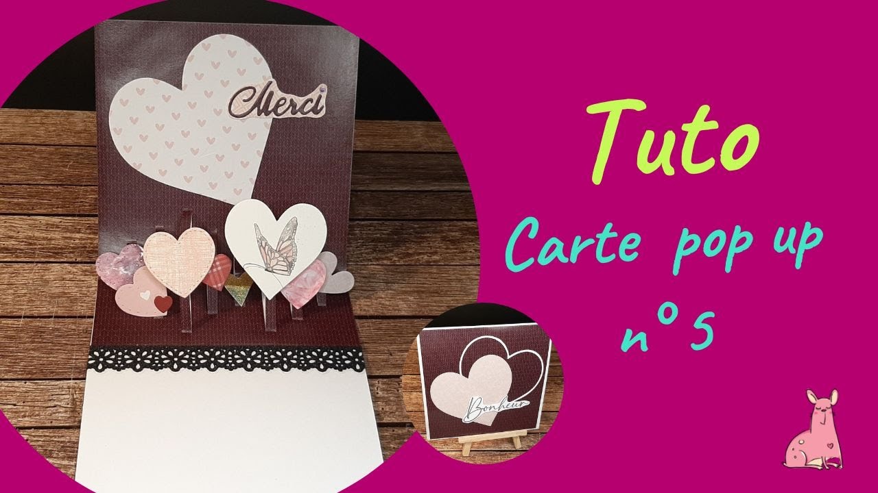 Tuto carte pop up n° 5 : carte Saint-Valentin avec une envolée de cœurs