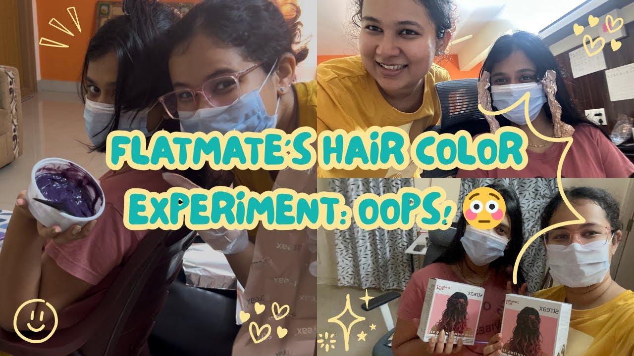 Hair Color Gone Wrong?! Trying Streax Crimson Red Without Bleach on My #Flatmate 💇‍♀️😂 #haircolour