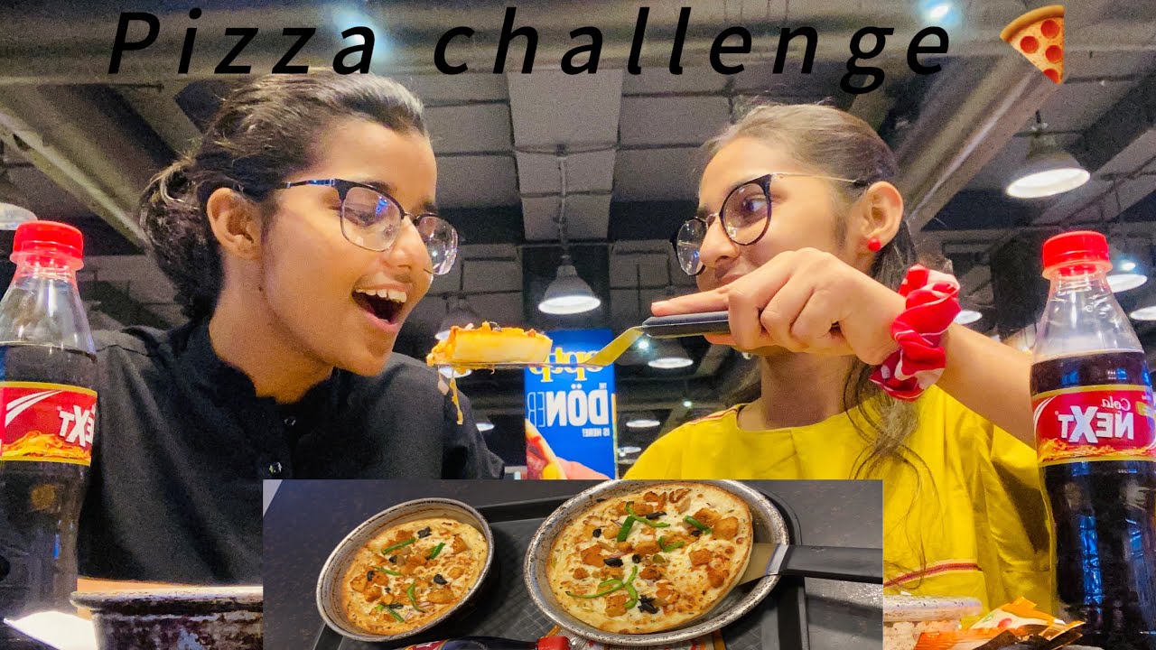 Eating pizza challange with sister 😂||Ghar jana hua mushkil😭||
