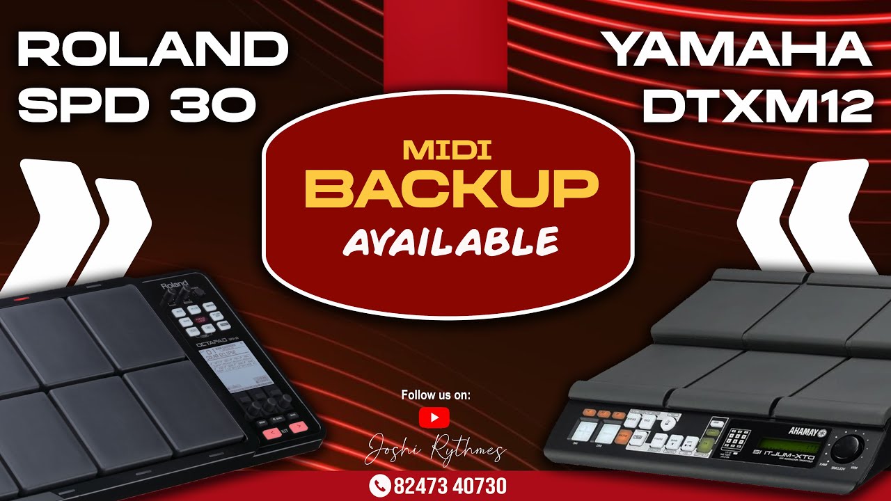 ROLAND SPD30 & YAMAHA DTX | MIDI BACKUP | Contact 8247340730 |