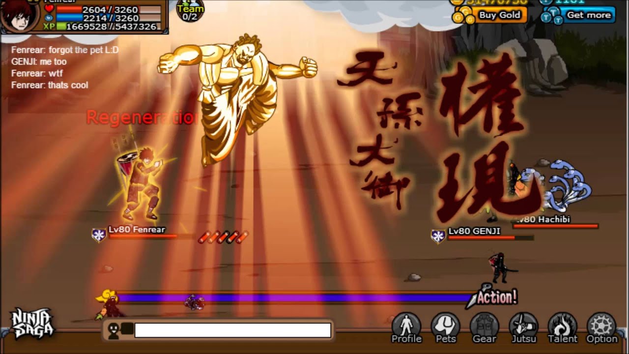 Ninja Saga PVP Fenrear - Profusion OF ghosts Tutorial