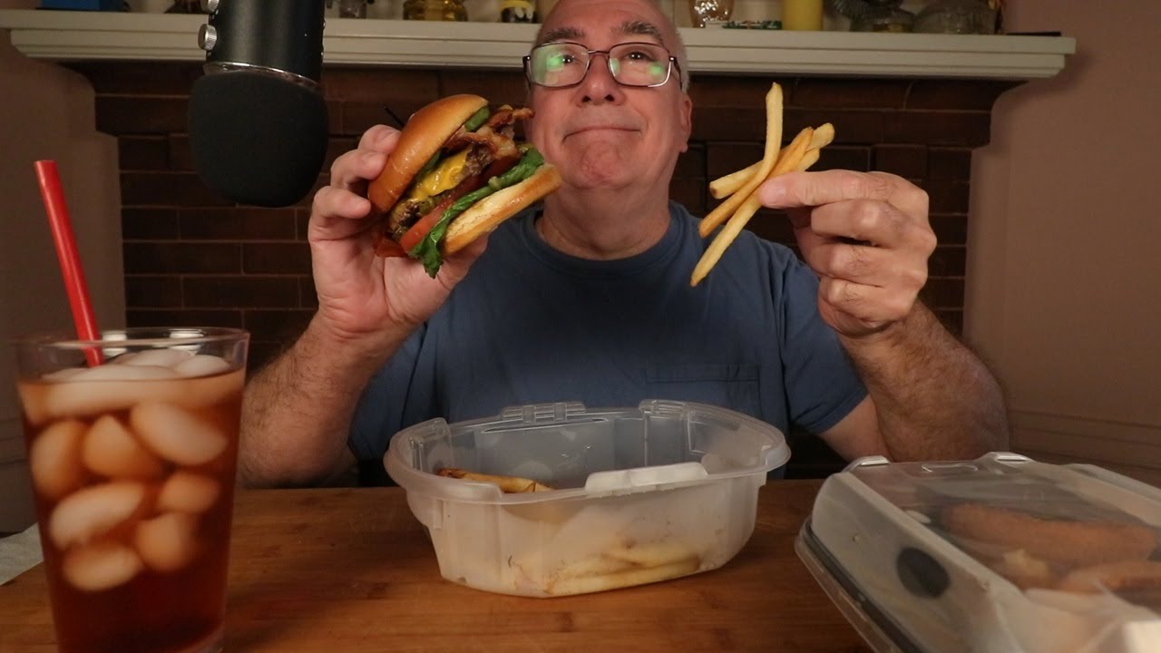 ASMR IHOP Ultimate Steakburger Mukbang Whispering
