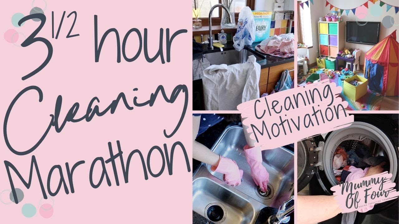 CLEANING MARATHON 2020 | 3 1/2 HOUR SPEED CLEAN WITH ME CLEANING MOTIVATION | MUMMY OF FOUR UK