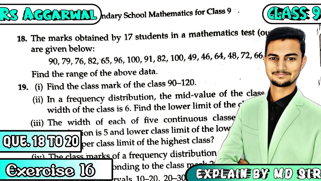 Exercise 16 Q18 to Q20 | Class 9 Chapter 16 | Presentation Tabular Form | Rs Aggarwal | MD Sir |Cbse