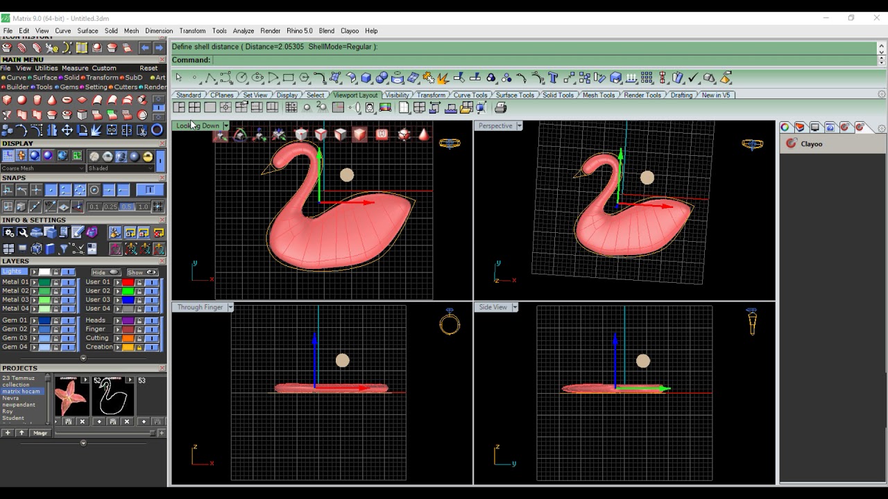 MATRIX WITH TOUCHE/CLAYOO SWAN DRAWING
