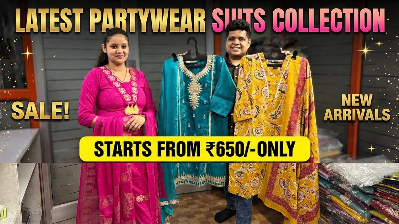 Trending Partywear suits start @650 only | Party Wear Ladies Suits Collection | Retail & Wholesale |