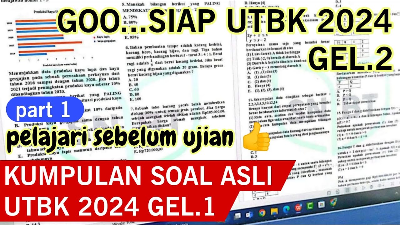 UTBK GELOMBANG 2 (PU,PK,PM) Kumpulan Soal  UTBK 2024 Gel.1 Part 1