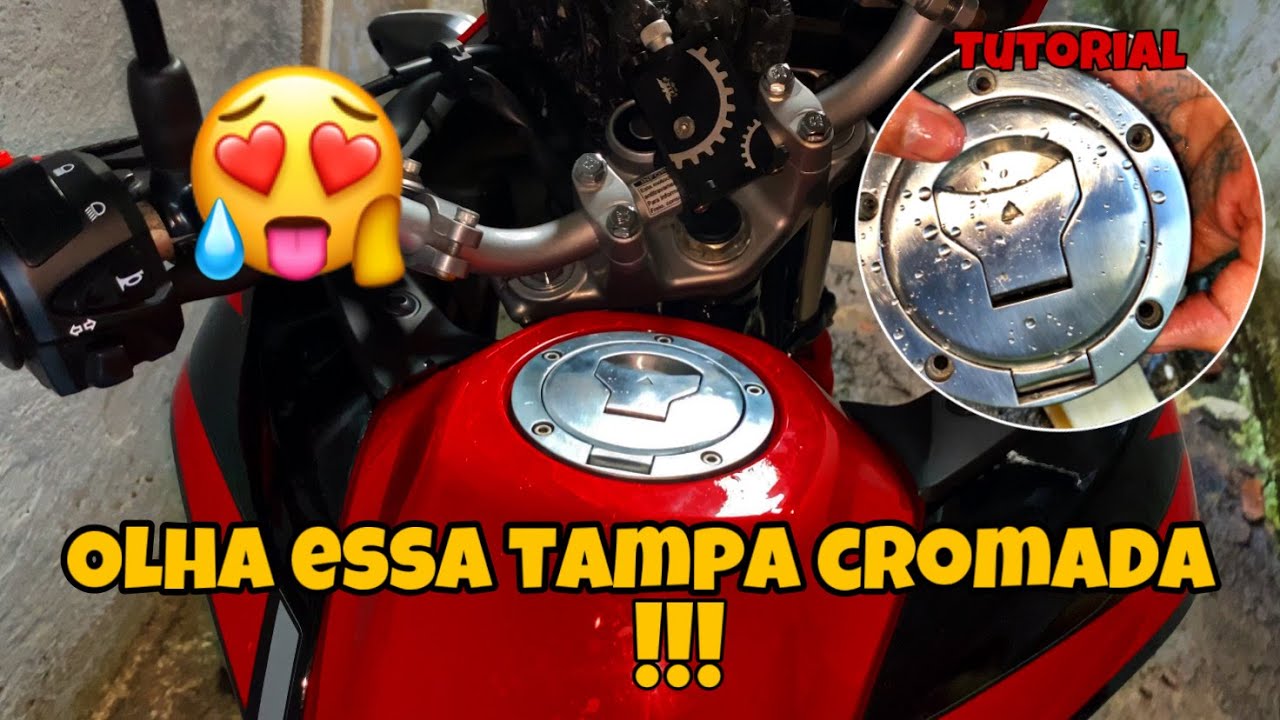 COMO CROMA A TAMPA DO TANQUE DA SUA MOTO EM CASA !