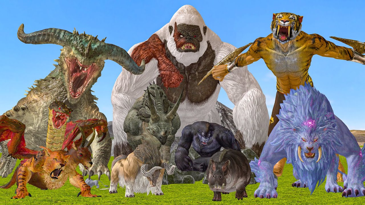 Epic Battle of Woolly Mammoth vs Mutant Tiger vs Wild Animals  Animal Revolt Battle Simulator